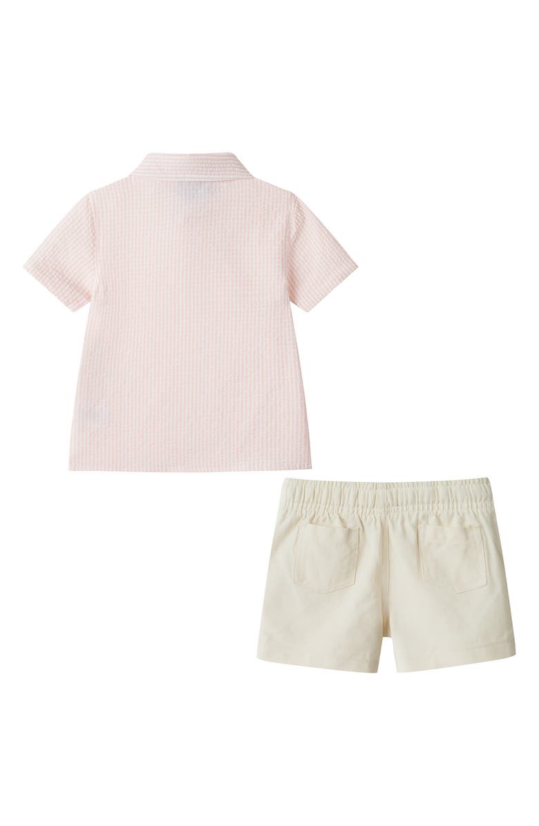 Andy & Evan Polo & Shorts Set, Alternate, color, Coral Stripe
