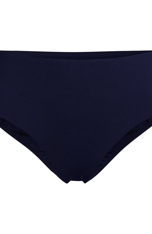 Lands' End Plus Size Mid Rise Classic Bikini Bottoms In Deep Sea Navy