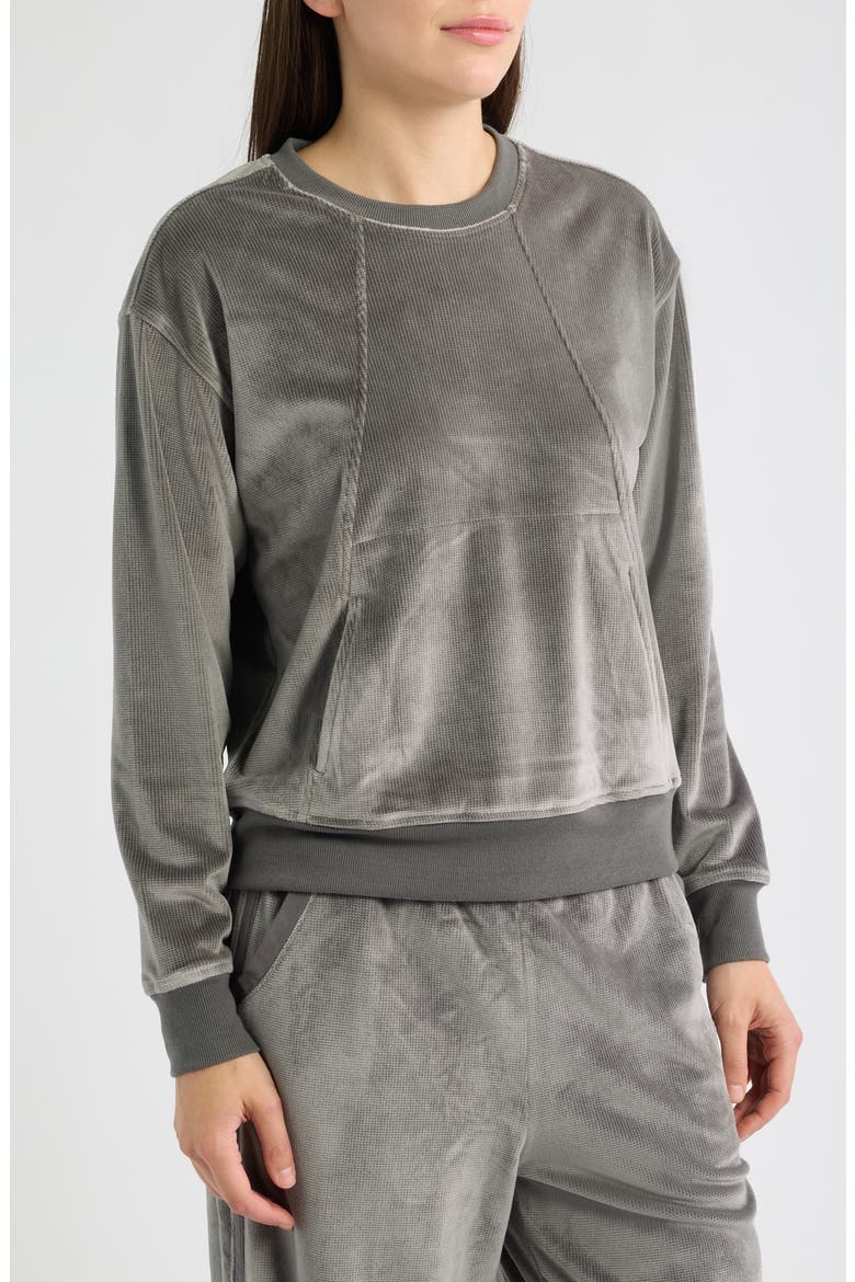 Seamed Crewneck Sweatshirt, Alternate, color, CHARCOAL