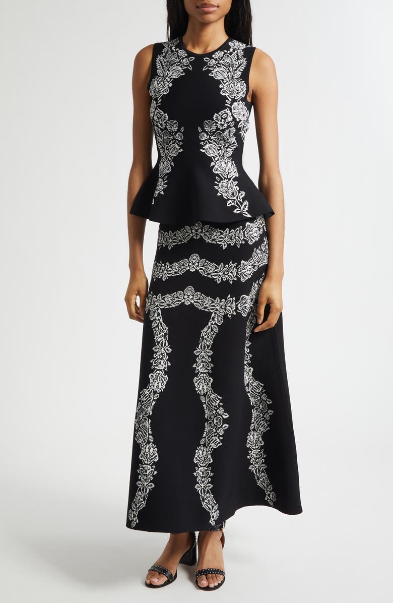 Ulla Johnson Valencia Jacquard Maxi Skirt, Alternate, color, Noir