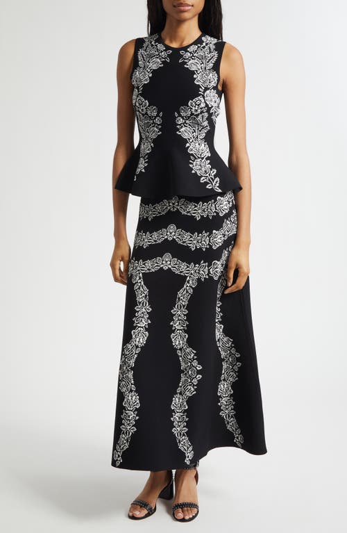 Ulla Johnson Valencia Jacquard Midi Skirt In Black