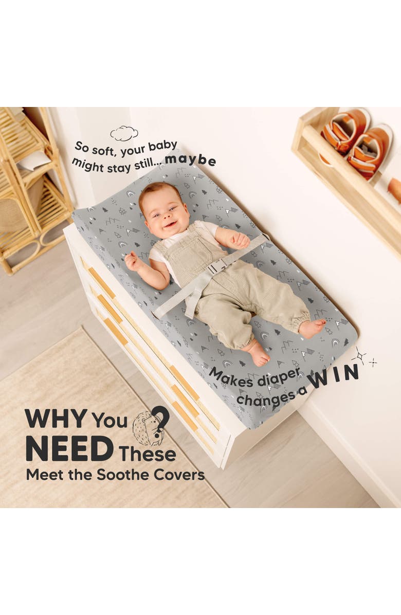 KeaBabies 2-Pack Soothe Changing Pad Covers, Alternate, color, Woodland