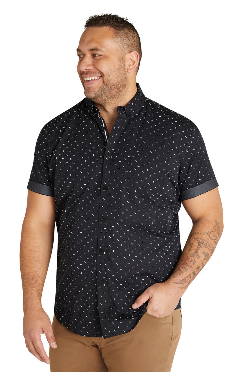 Johnny Bigg Benson Arrow Print Stretch Short Sleeve Button-Down Shirt, Alternate, color,