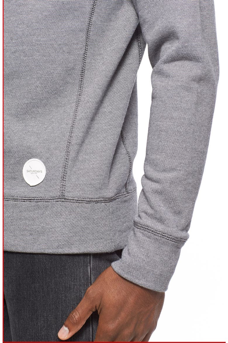 'Bowery' Stripe Crewneck Sweatshirt, Alternate, color, BLACK