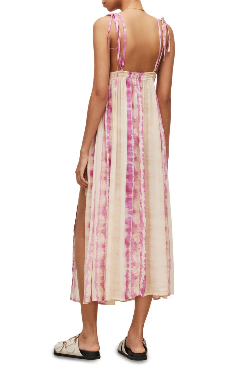 AllSaints Rosa Marea Tie Dye Midi Dress, Alternate, color, Pink