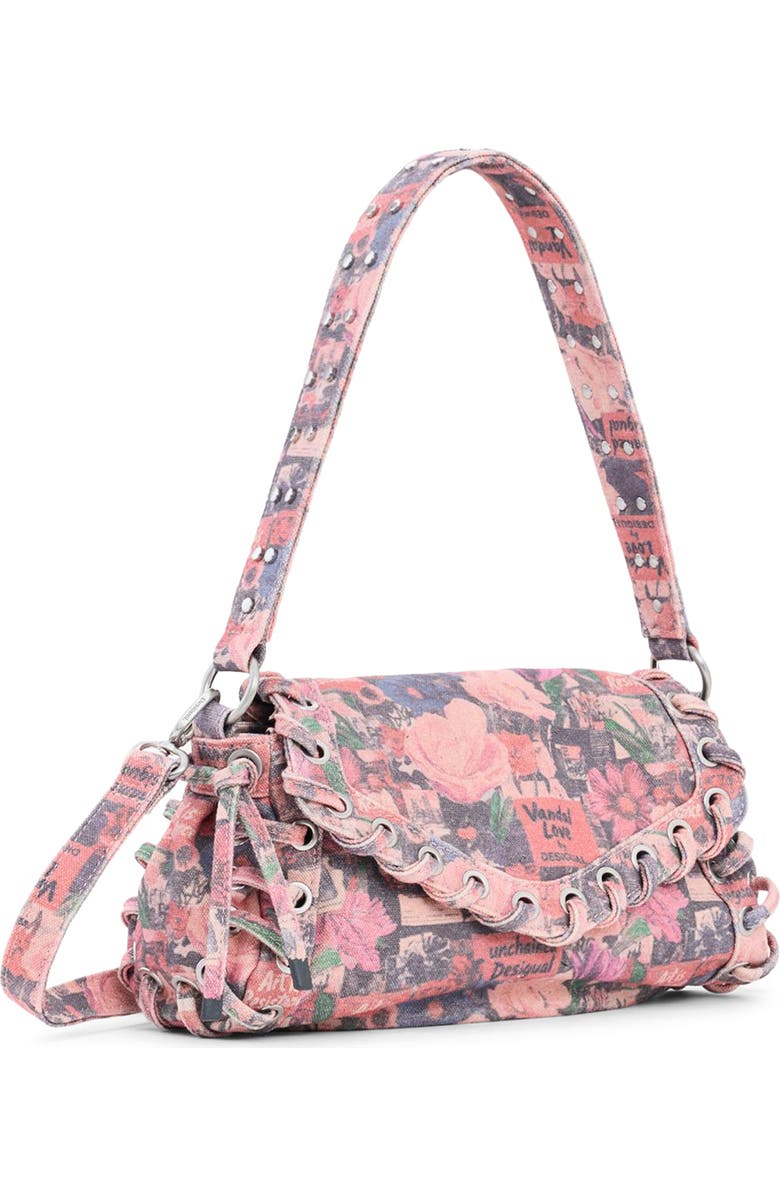 Desigual Collage Denim Crossbody Bag, Main, color, Multi