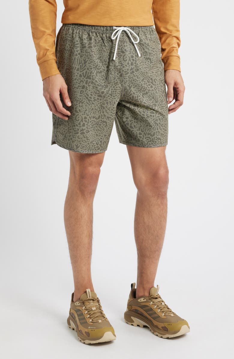 Free Fly Reverb Water Resistant Hybrid Performance Shorts, Main, color, Drifter Print - Fatigue