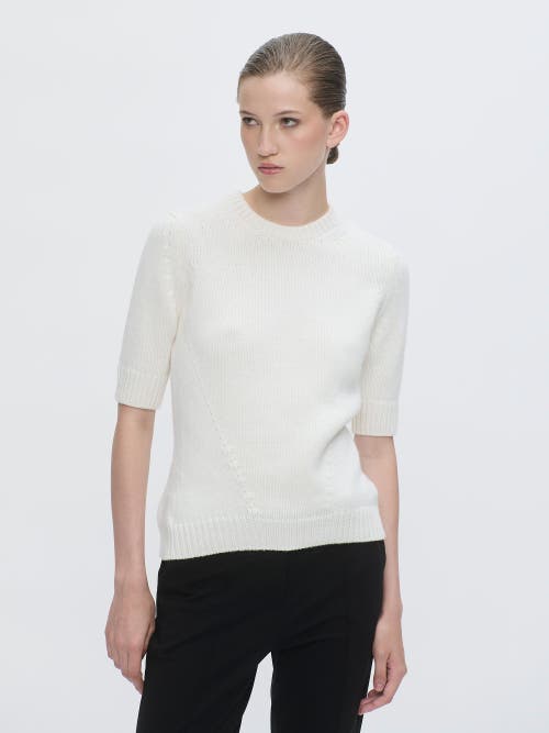 Callas Milano Portia Cashmere Crewneck Sweater In White