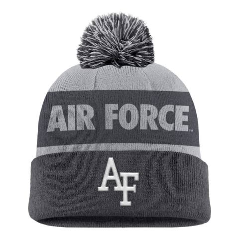 Men's Nike Charcoal Air Force Falcons Rivalry Shield Cuffed Knit Hat with Pom