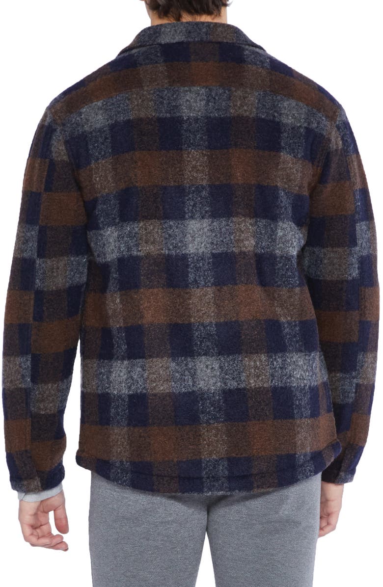 Civil Society Plaid Shirt Jacket, Alternate, color, Navy