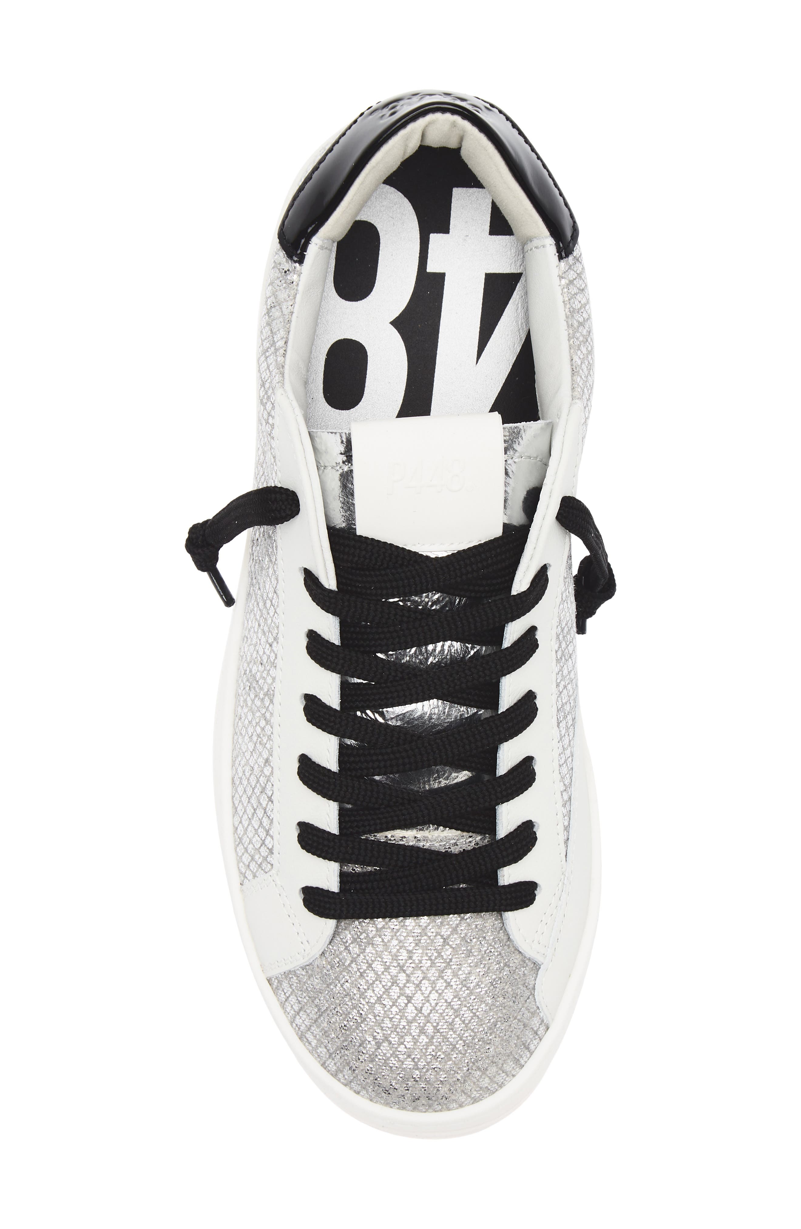 P448 John Sneaker, Alternate, color, Silver Snake Embossed