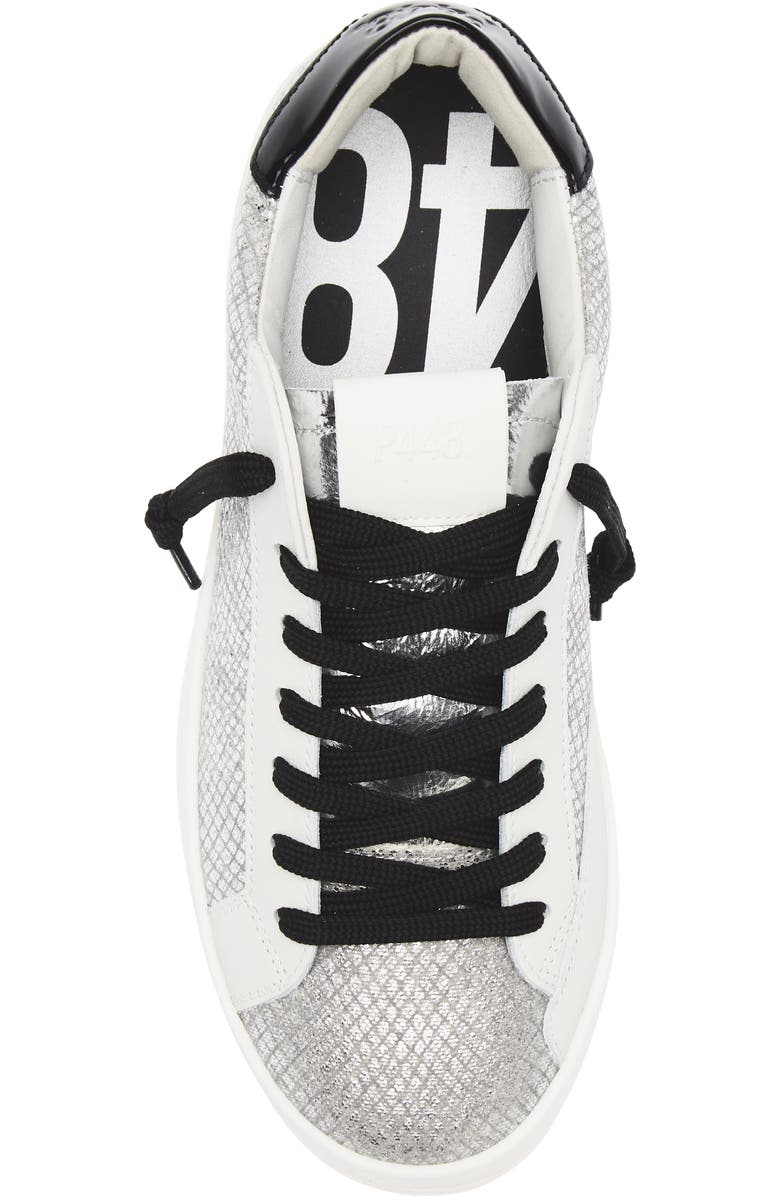 P448 John Sneaker, Alternate, color, Silver Snake Embossed
