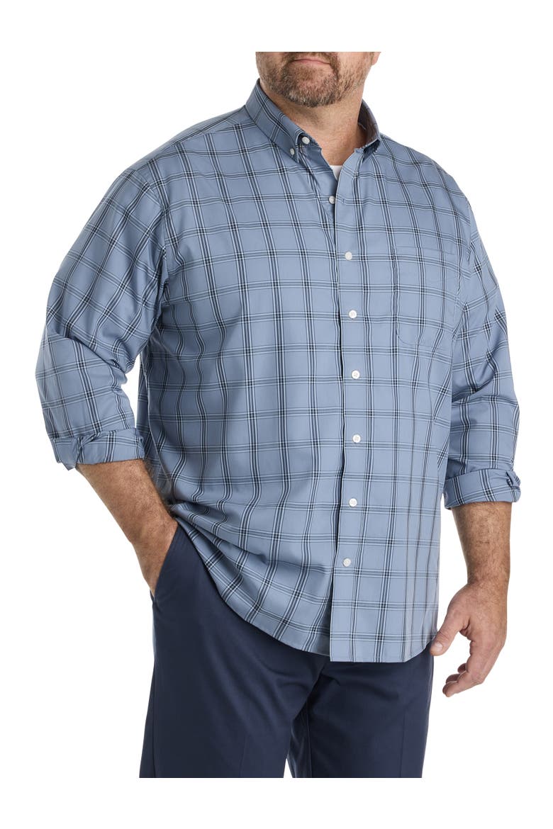 Big & Tall Large Plaid Sport Shirt V3, Main, color, BLUE