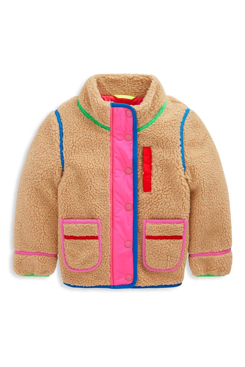 Kids' Fleece Jacket, Main, color, RAINBOW TRIM BORG