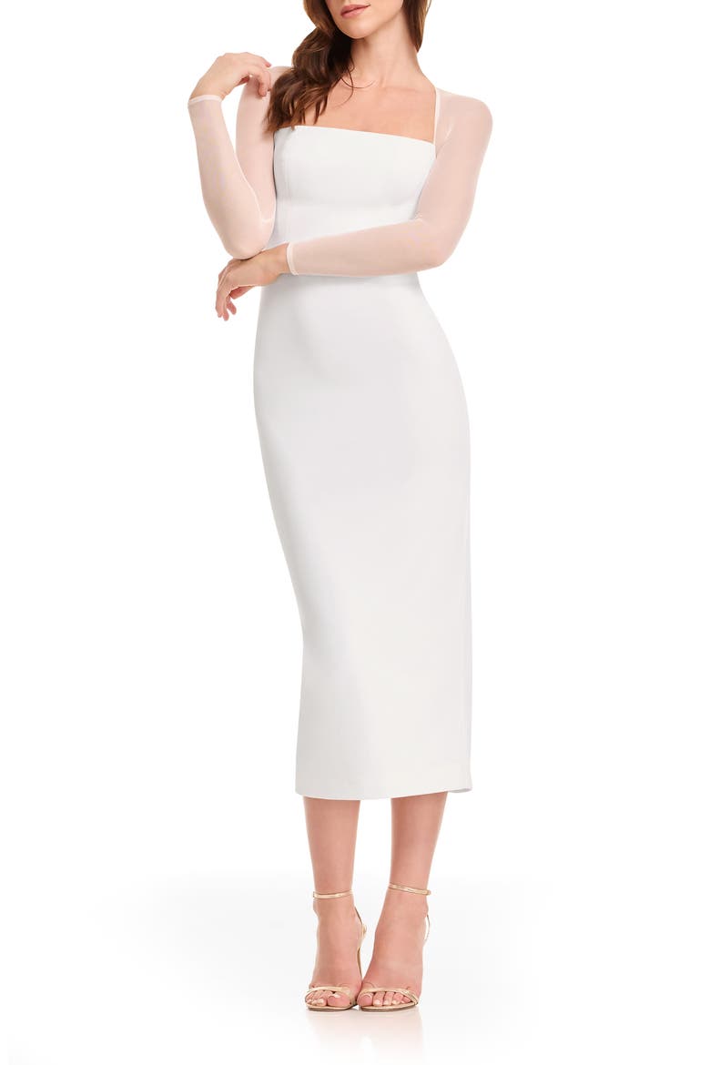 dress the population midi Maxine Dress, XXS / White Set your style to stun with this sleek Midi Dress Collection - Perfect