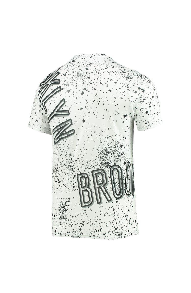 FISLL Men's FISLL White Brooklyn Nets Gold Foil Splatter Print T-Shirt, Alternate, color, White