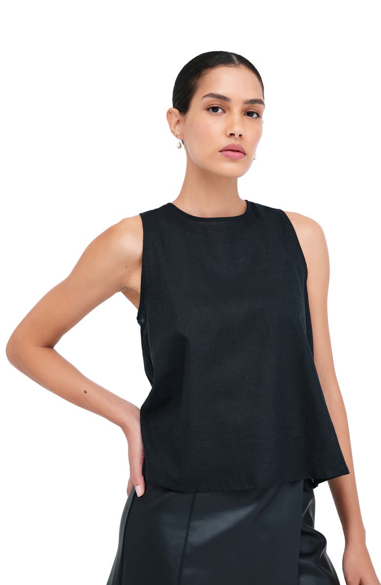 Marcella Mckinley Sleeveless Linen & Cotton Top, Alternate, color, 