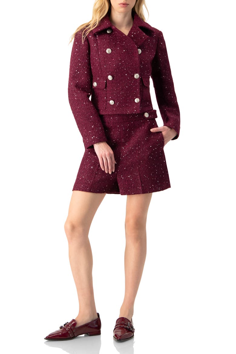 Tailored Shorts with Pockets, Alternate, color, Wine