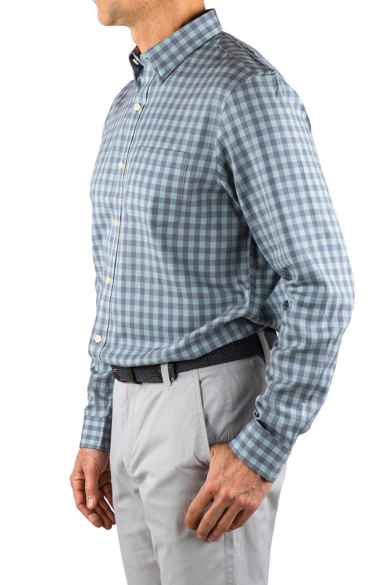 Button Down Shirt, Alternate, color, AQUA GRAY/ INFINITY GINGHAM