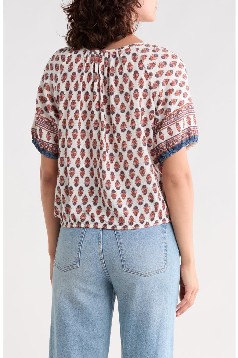 Cotton Bubble Top, Alternate, color, CREAM MULTI