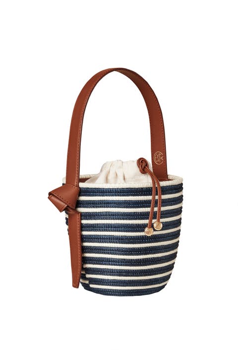 Woven Handle Lunchpail Basket Bag