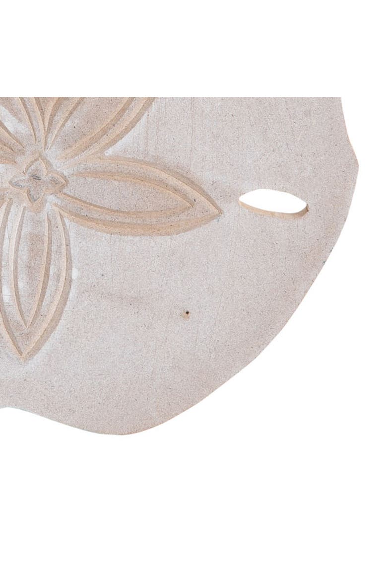 Small Wooden Decorative Sand Dollar Figurine 6", Alternate, color, Brown