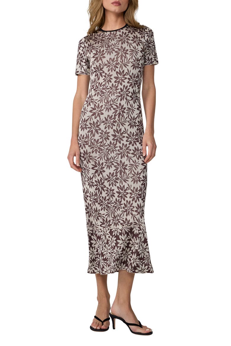 Rhona Floral Midi Dress, Main, color, THISTLE BR
