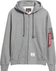Alpha Industries Utility Pocket Cotton Fleece Zip Hoodie