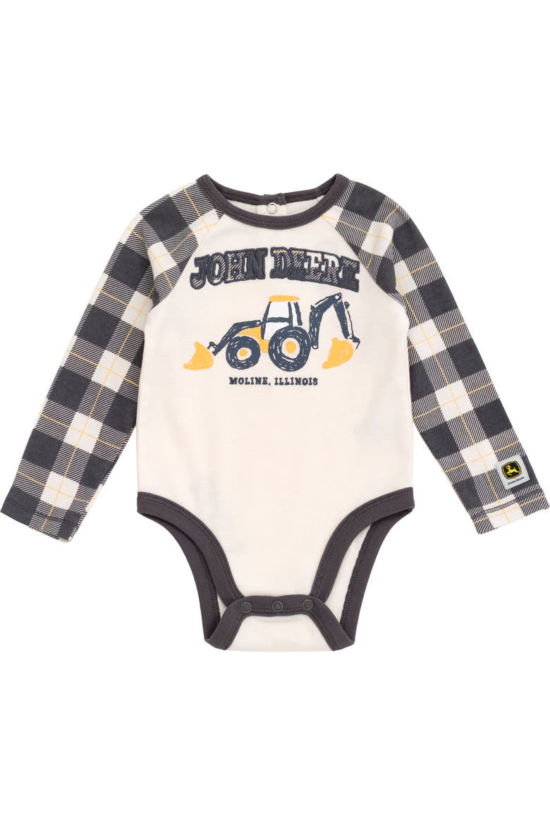 3-Pack Long Sleeve Bodysuits, Alternate, color, Green Yellow Grey