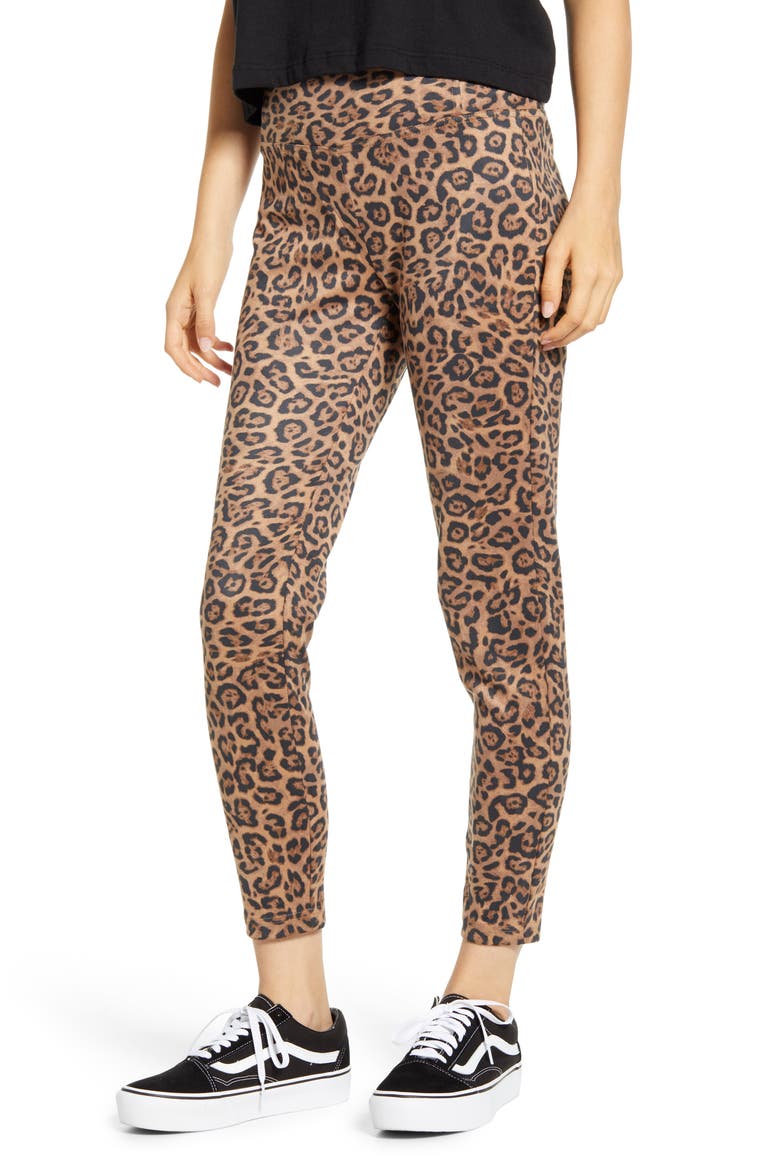 Leopard Print High Waist Leggings, Main, color, LEOPARD