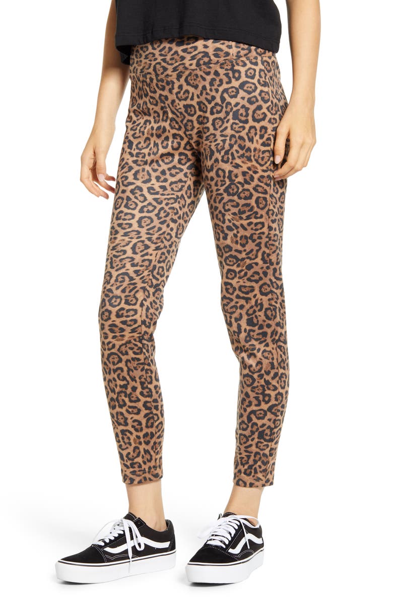 Tinsel Leopard Print High Waist Leggings, Main, color,