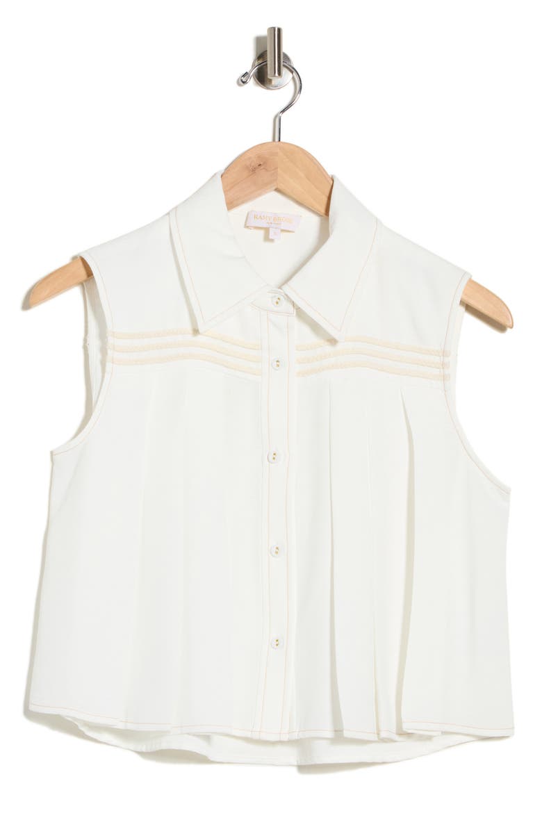 Laura Sleeveless Shirt, Alternate, color, IVORY