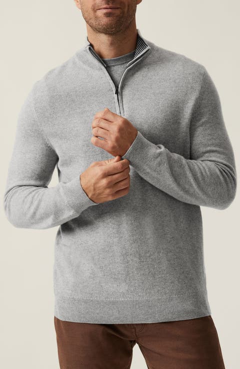 Cashmere, Silk & Wool Quarter Zip Sweater