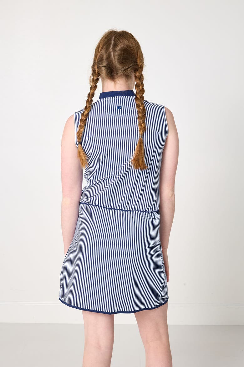 Sleeveless Dress, Alternate, color, Navy Striped