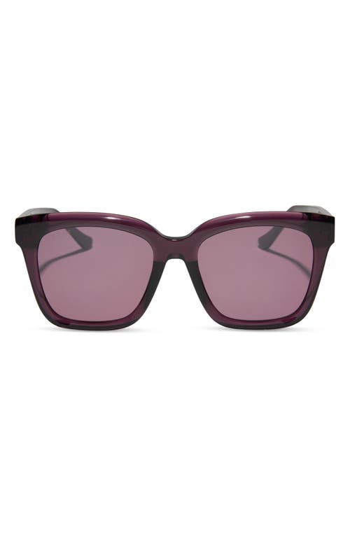 Diff Meredith 54mm Square Sunglasses In Aubergine With Silver Flash