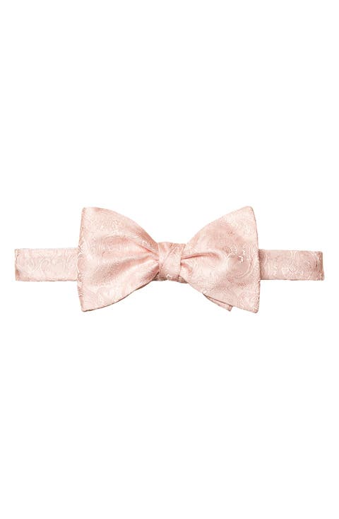 Pink Paisley Silk Bow Tie
