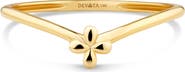 DEVATA Clover on Chevron Ring in 14K Gold