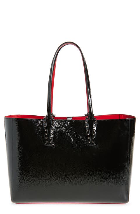 トートバッグ Christian Louboutin Tote Bag Cabata large - Tote bag - Calf leather and spikes - Black