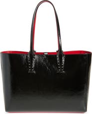 【関税送料込】ルブタン Cabata Small patent leather tote Cabata Small patent leather tote bag in black - Christian