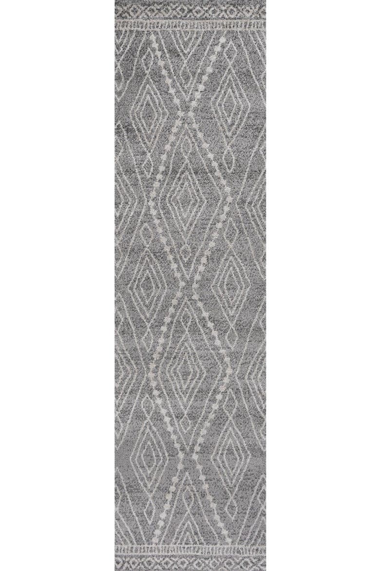 Rih Moroccan Style Diamond Area Rug, Main, color, Gray/Ivory