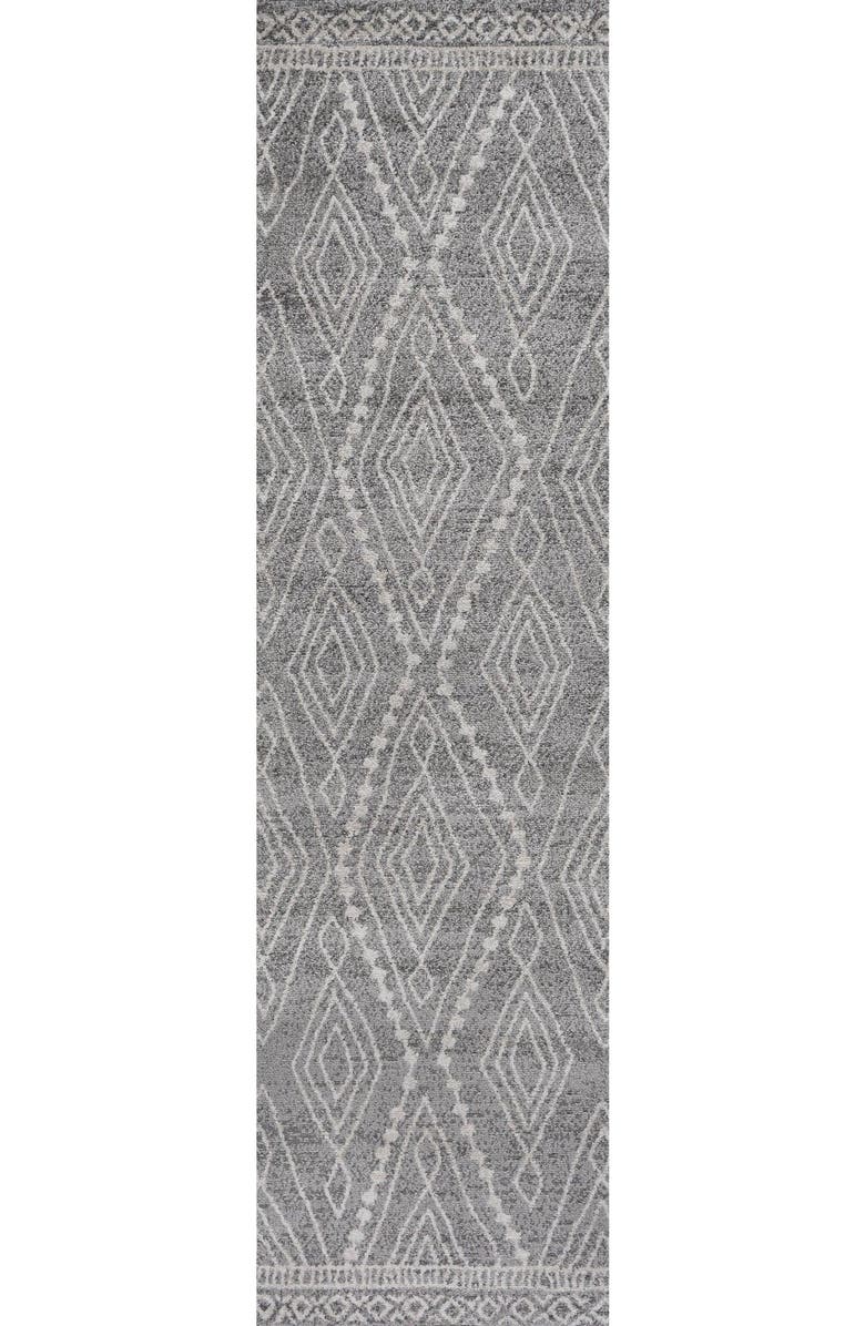 JONATHAN Y Rih Moroccan Style Diamond Area Rug, Alternate, color, Gray/Ivory