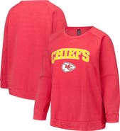 PROFILE Women's Fanatics Red Kansas City Chiefs Acid Wash Raglan Pullover Sweatshirt