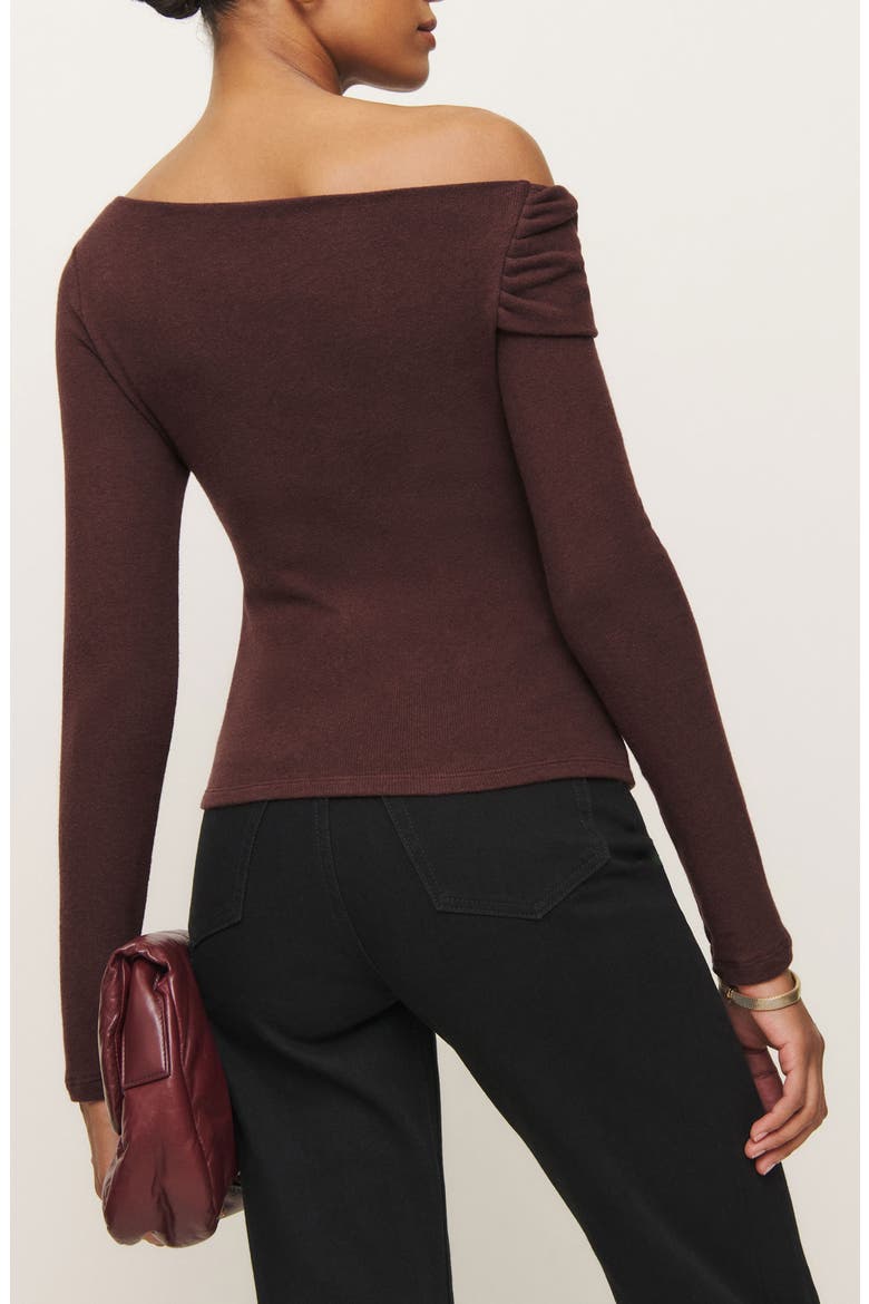 Elio Off the Shoulder Knit Top, Alternate, color, MAHOGANY