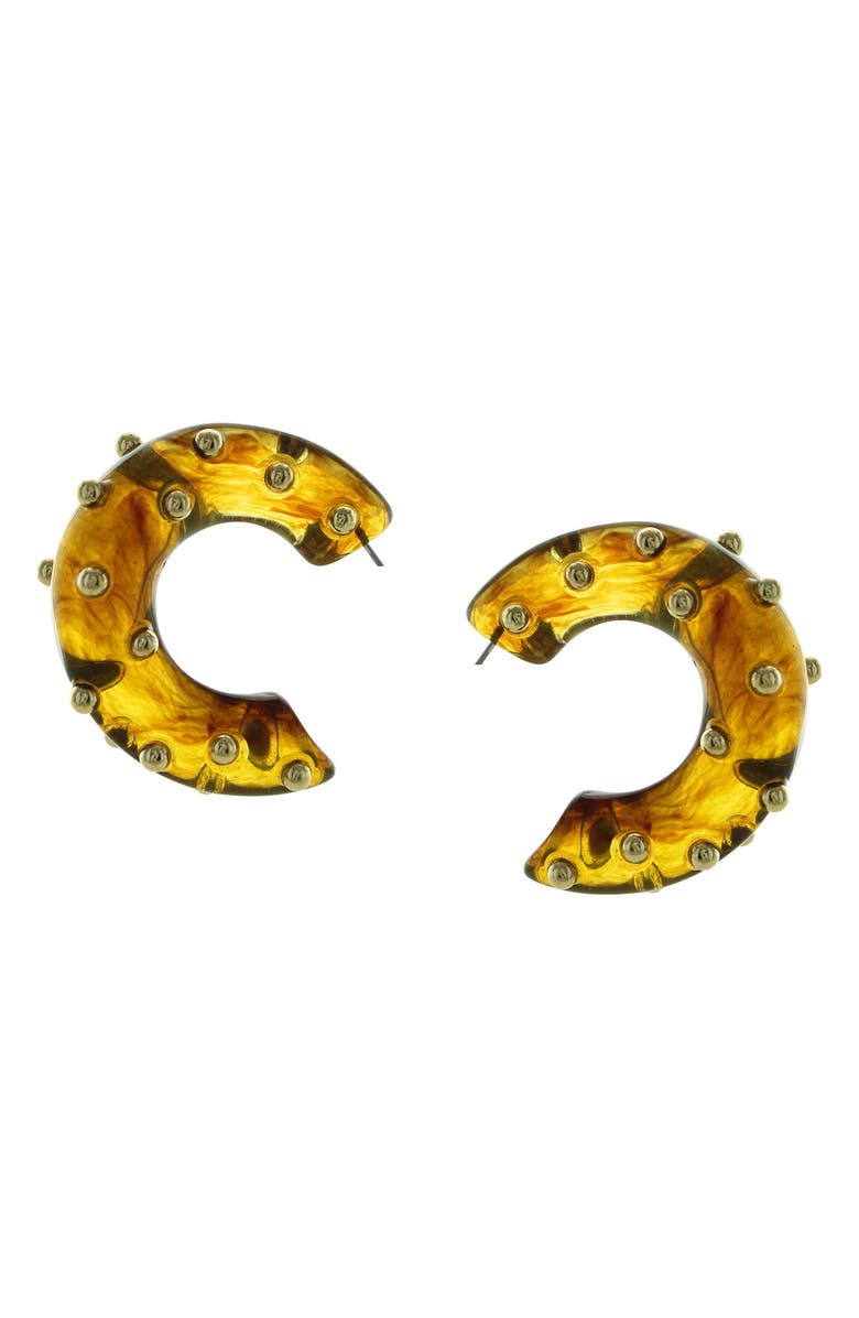 OLIVIA WELLES Brandy Studded Resin Hoop Earrings, Main, color, 