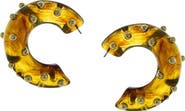 OLIVIA WELLES Brandy Studded Resin Hoop Earrings
