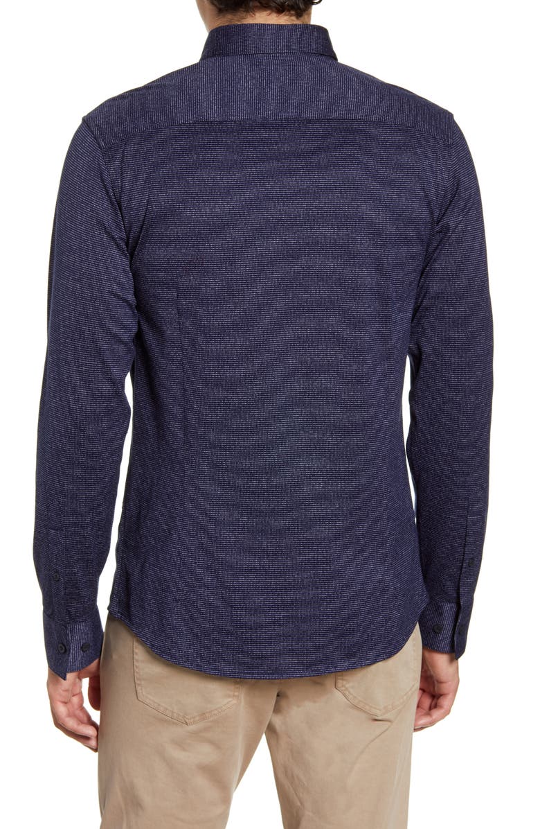 NORDSTROM MEN'S SHOP Regular Fit Jacquard Button-Up Knit Shirt, Alternate, color, 