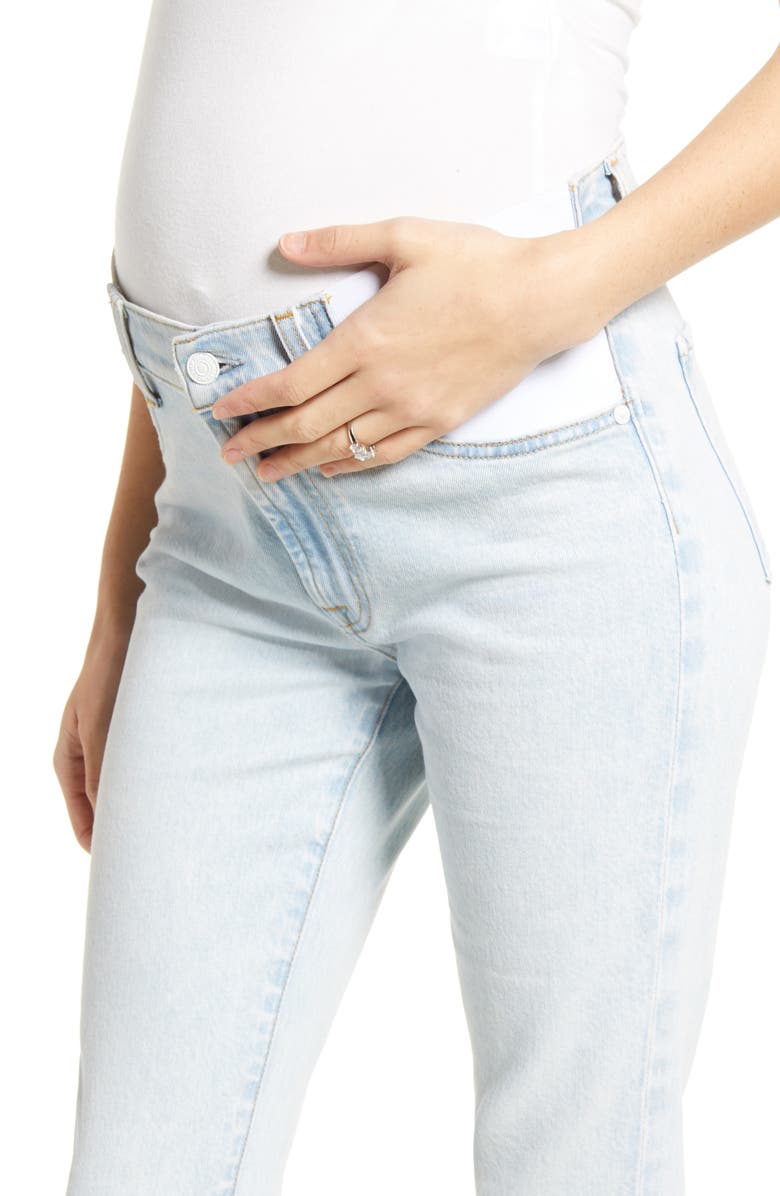7 For All Mankind Seven Slim Kick High Waist Crop Maternity Jeans, Alternate, color, Grand St