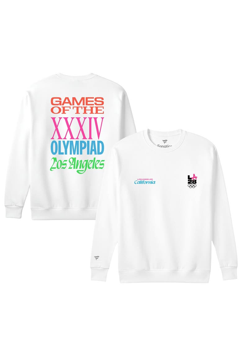 Men's Fanatics White LA28 Superbloom Collection Sweatshirt, Main, color, White