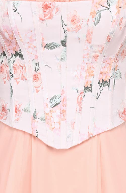 House Of Cb Sade Gathered Corset Cocktail Dress