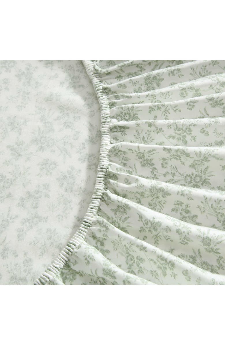 Laura Ashley Floral Toile 300 Thread Count Cotton Sheet Set, Alternate, color, Green Floral Toile